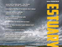 cover photo of Estuary Magazine showing SF Bay Delta in background and dark sky