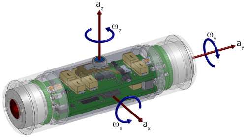 picture of ATS' Sensor Fish, used by the dam monitoring community in order to determine various environmental paramters that fish may experience when passing througha dam.